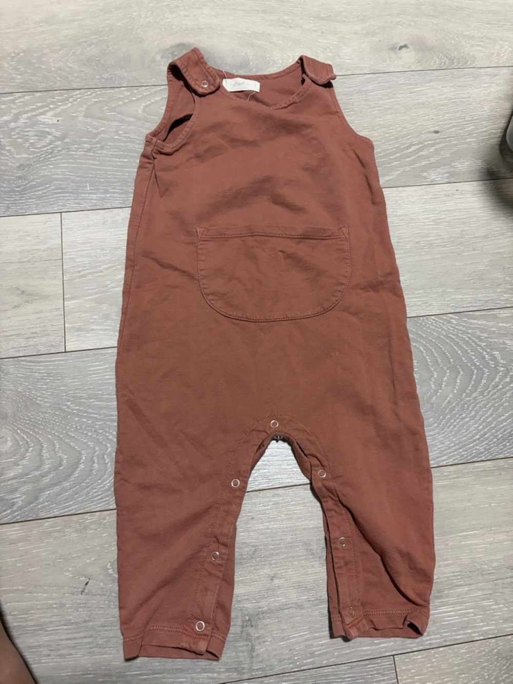 Unisex Kids Sleeveless Overalls in Rust Brown